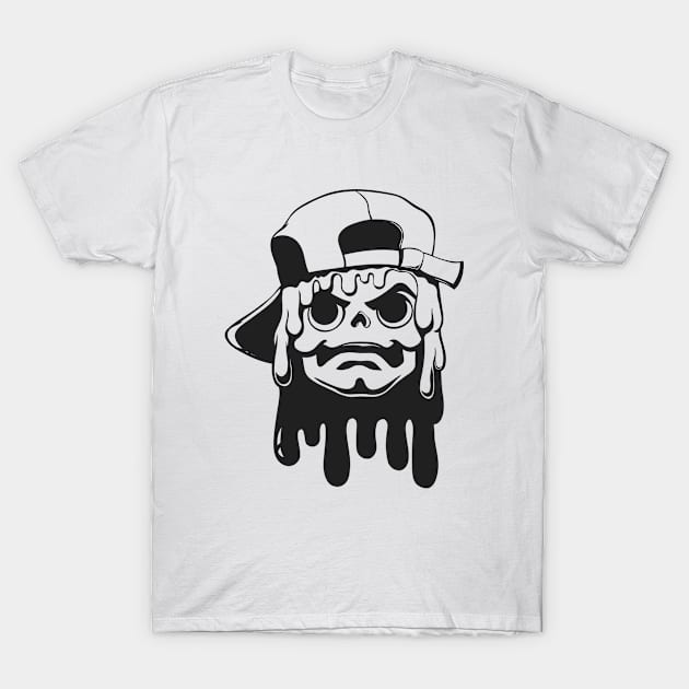 Skull Hat Ink T-Shirt by Mako Design 